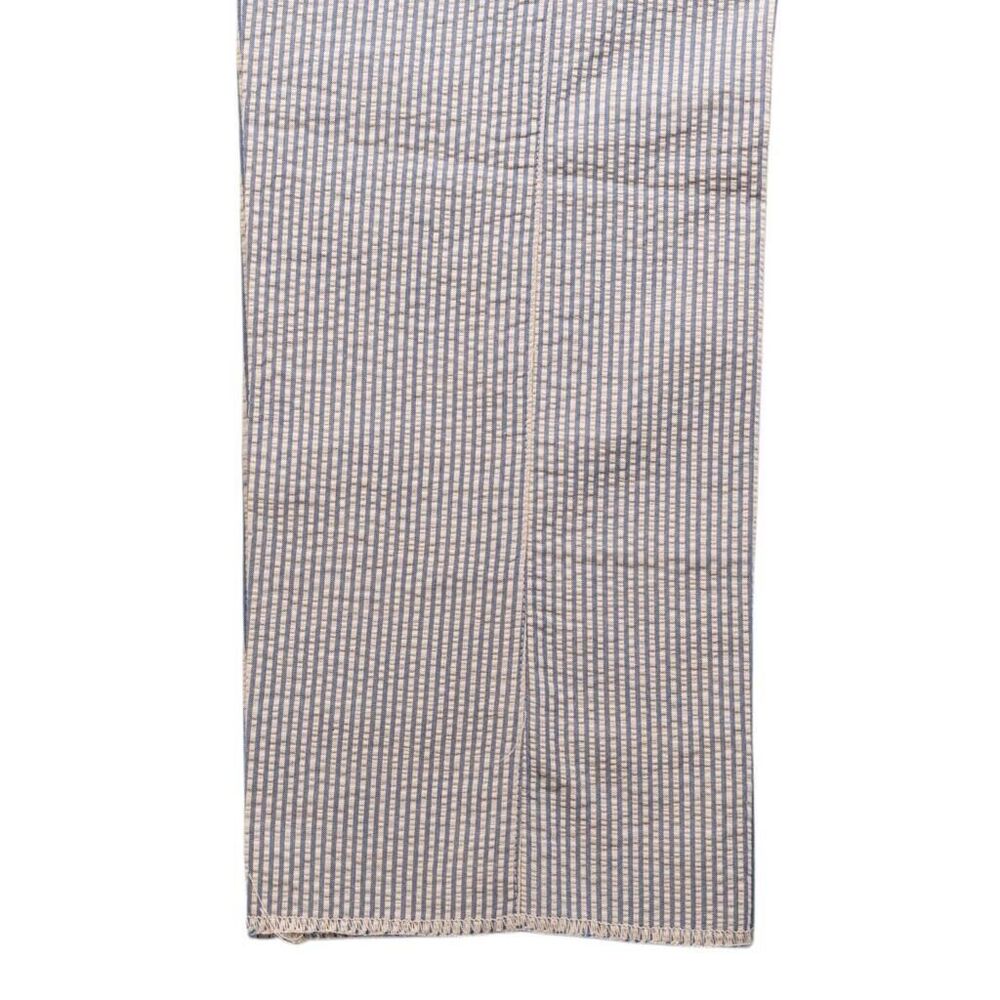 Mens Gurkha Pants Beige Blue Striped Seersucker Slim Straight Chino Trousers 36 - Picture 7 of 7